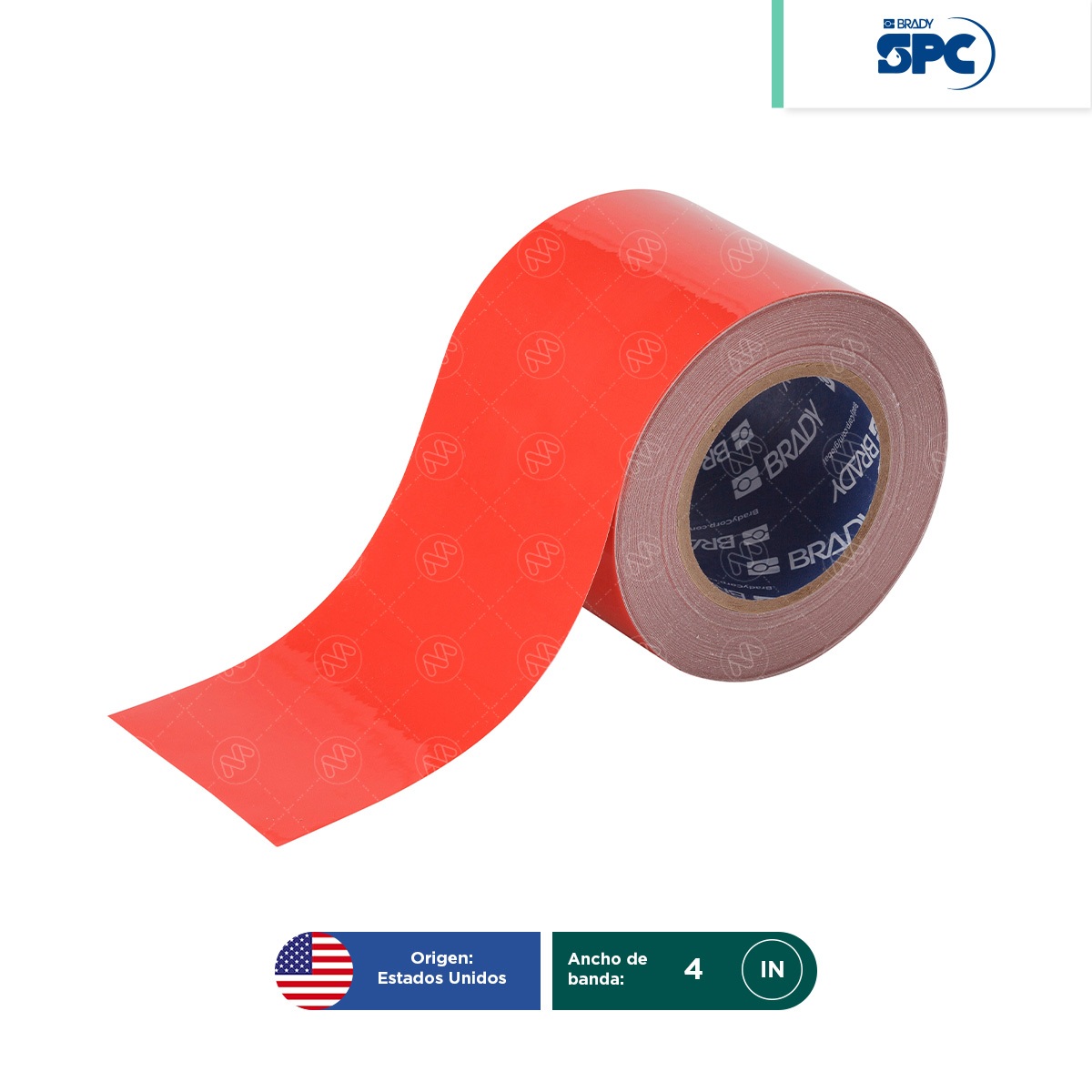 cinta de poliester solido toughstripe spc 4 in x 100 ft roja 001